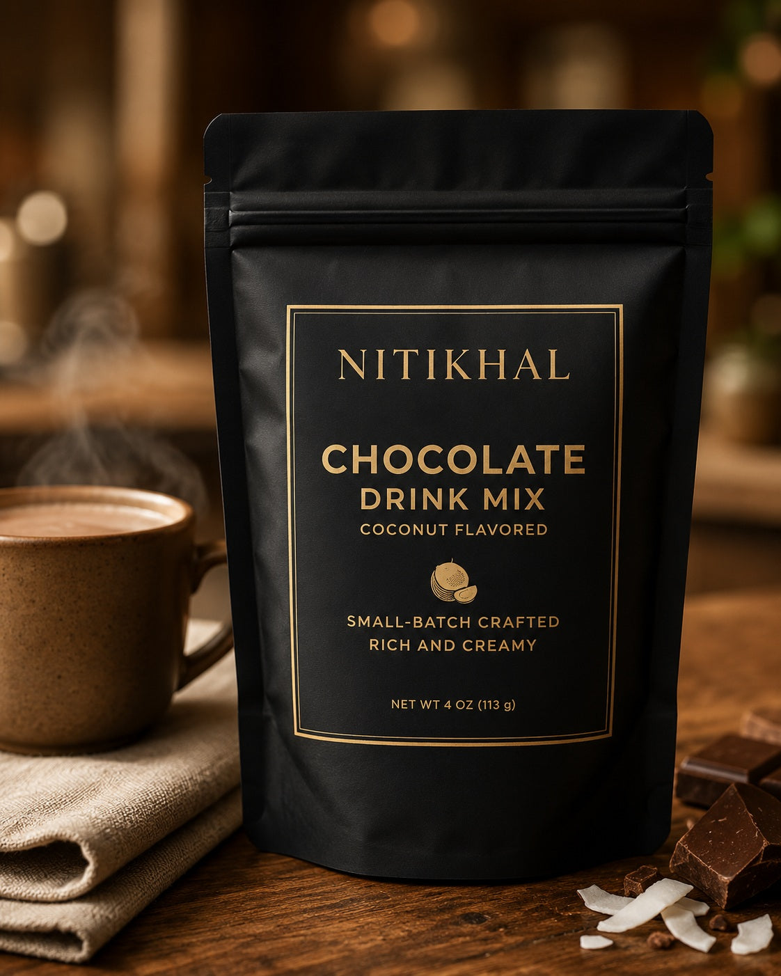 Nitikhal Flavored Chocolate Drink Mix - Coconut