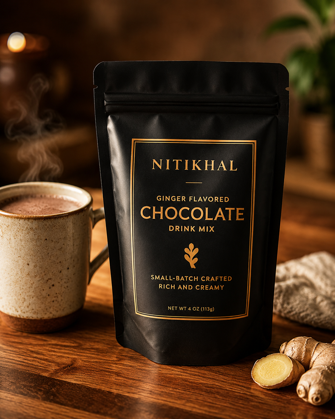 Nitikhal Flavored Chocolate Drink Mix - Ginger
