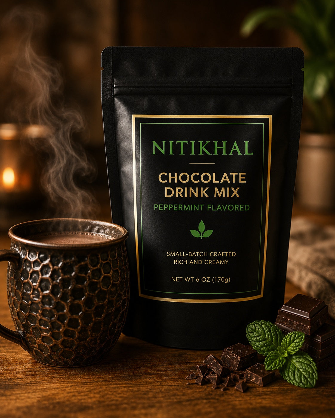 Nitikhal Flavored Chocolate Drink Mix - Peppermint